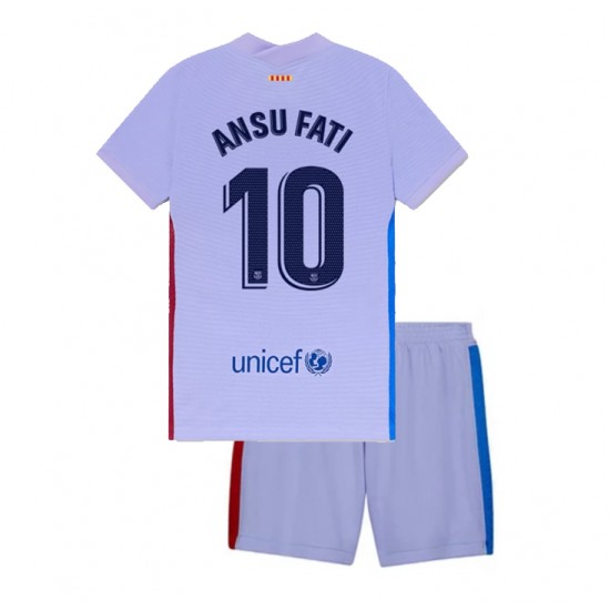Camisola FC Barcelona Ansu Fati 10 Criança Equipamento Segundo 2021-2022 Manga Curta